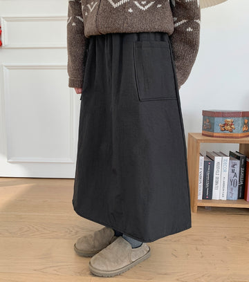 Hioni Banding Pocket Padded Long Skirt